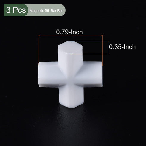 YOKIVE 3 Pcs Magnetic Stir Bar, PTFE Coated Cross Type Stirrer | Great for Lab Liquid Solution Stirring Mixing(White, 0.79-Inch)...