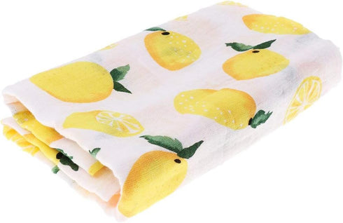 Muslin Swaddle Square Blankets Baby Receiving Blanket Wrap Swaddle Towel for Girl Shower Gift - Lemon...