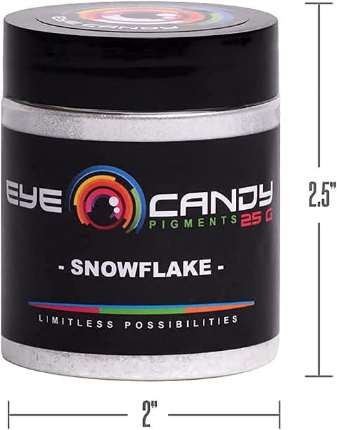 Eye Candy Pigments Premium White Mica Powder - Snowflake (25gr) - for Epoxy, Resin, Soap, Paint, Woodworking, Acrylic Pouring, Bath Bombs, Fishing...