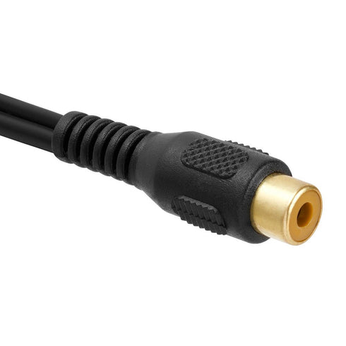 Cmple - 2 RCA Male to 1 RCA Female Stereo Audio Y-Cable, Plugs to Jack Y-Adapter Subwoofer Cable, Gold Plated...