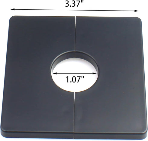 FDXGYH 2 Pcs 1.0 Inch ABS Wall Split Flange Self-Adhesive Tape Square Escutcheon Plate Cover for Water Pipe Faucet Decoration Accessories...