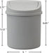0.5 Gallon Plastic Mini Trash Can, Tiny Garbage Can with Swing Lid, Gray...