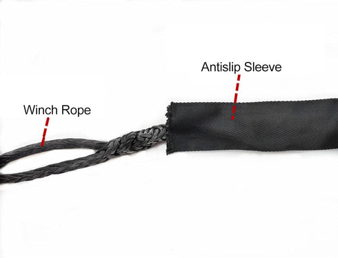Chain Sleeve Winch Rope Protector, Fydun Polyester Winch Rope Protective Sleeve Black Winch Cover Universal for 5cm/1.97in Width Cable Line(1M)...
