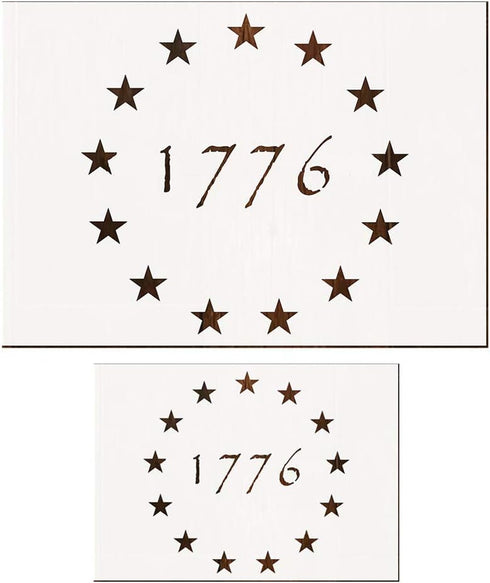 Large U.S. Military Logo Stencil(Set of 2) for Painting on Wood, Fabric, Walls, Airbrush + More | Reusable Mylar Template (1776 Flag)...