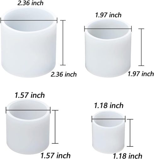 Cylinder Candle Molds for Candle Making,4 Pcs Pillar Casting Silicone Molds for Resin Casting, Soap, Flower Specimen, Insect Specimen, Clay Craft...