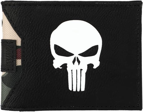 Bioworld Punisher Screen Print and Digital Print PU and Nylon Bifold Wallet...