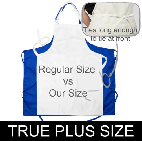 Unisex 1pk Plus Size Kitchen Cooking Aprons With Pockets, Ideal For Xl Xxl Or Waist W38+. Extra Large And Long....