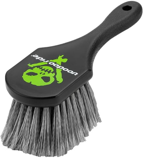 Voodoo Ride® VR-1035 Heavy Duty Tire Brush with Soft Flagged Bristles and Easy Grip Short Handle...
