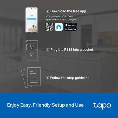 TP-Link Tapo Wi-Fi Smart Plug, ???????????? ????????????????????, Compatible with Alexa & Google Home & Samsung SmartThings, Timer, 15A/1800W Max,...