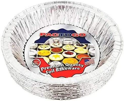 PACTOGO Disposable Aluminum 5 3/4" Meat Pot Pie Extra Deep Pan Baking Tin (Pack of 25)...