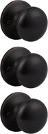 home improvement direct Dummy Door Knob, Oil Rubbed Bronze No Lock & Non-Turning Single Sided Round Knobs, 3 Pack Flat Ball Knob Without Lock for ...