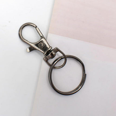 60 Pcs Premium Dark Grey Swivel Clasps Lanyard Snap Hooks with Key Rings, Key Chain Clip Hooks Lobster Claw Clasps for Keychain Clip Lanyard, Jewe...