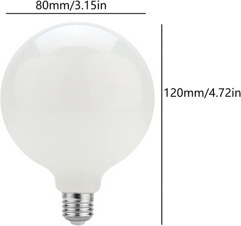 G25 LED Light Bulbs 7W Round Light Bulbs 60 Watt Equivalent Cool White 6500K E26 Medium Base G80 Globe Shape LED Glass Vanity Light Bulbs for Mirr...