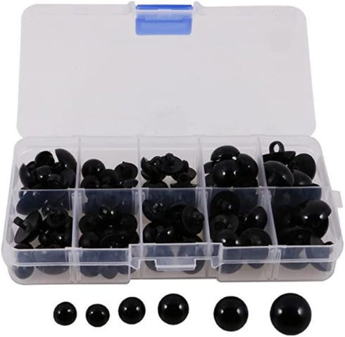 EXCEART Plastic Black Safety Eyes Half Ball Mushroom Buttons Sewing Buttons Eyes Craft 100 Pcs...