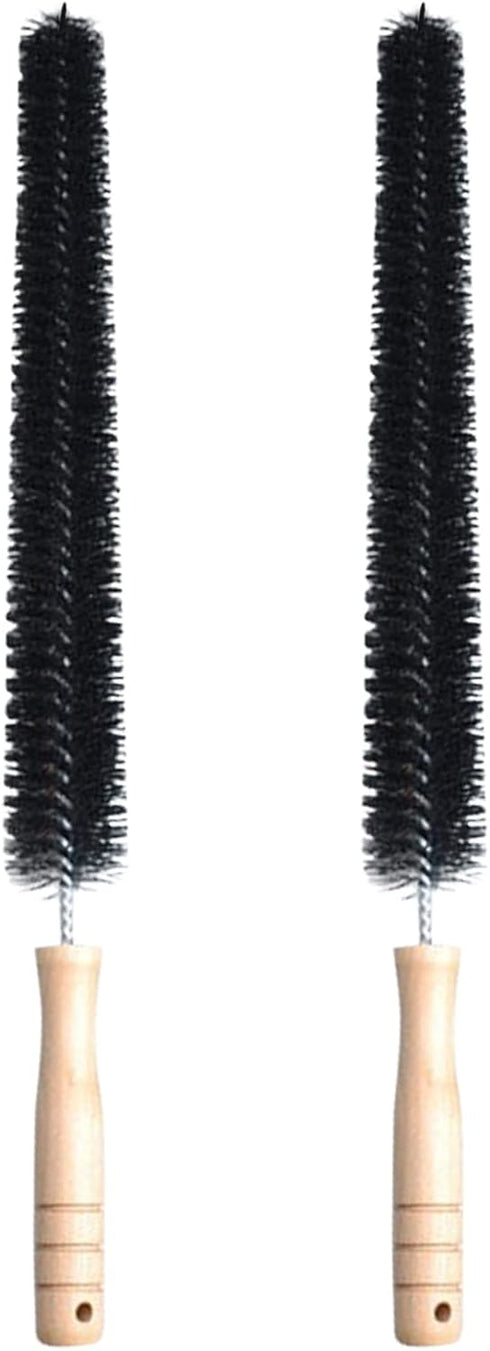2 Pack Radiator Brush, Dryer Cleaner Vent Brush, 40 cm Long Flexible Pipe Refrigerator Coil Brush, Vent Cleaner Brushes with Wooden Handle for Ref...