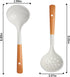 Ceramics Ladle Spoon Set of 2 Large Soup Ladle with Skimmer Slotted Spoons Kitchen Ladles Hot Pot Strainer Spoons for Cooking Serving Stirring (St...