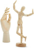 7" Wooden Hand Model and 8" Posable Wooden Mannequin Figure for Drawing, Adjustable Art Supplies (2-Piece)...