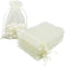 HRX Package Organza Bags 4x6 inch 100pcs, Mesh Jewelry Pouches Candy Drawstring Gift Bags Small Sachet for Christmas Wedding Giveaways (pastel yel...