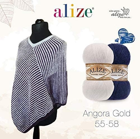 Alize Angora Gold Yarn 20% Wool 80% Acrylic Lot of 3skn 300gr 1805yds Thread Crochet Hand Knitting Turkish Yarn (55)...