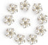 30pcs/Set Flower Rhinestones Buttons Pearl Button Wedding Decoration DIY Alloy Cryustal Bow Accessories(0.9inch,Sliver)...