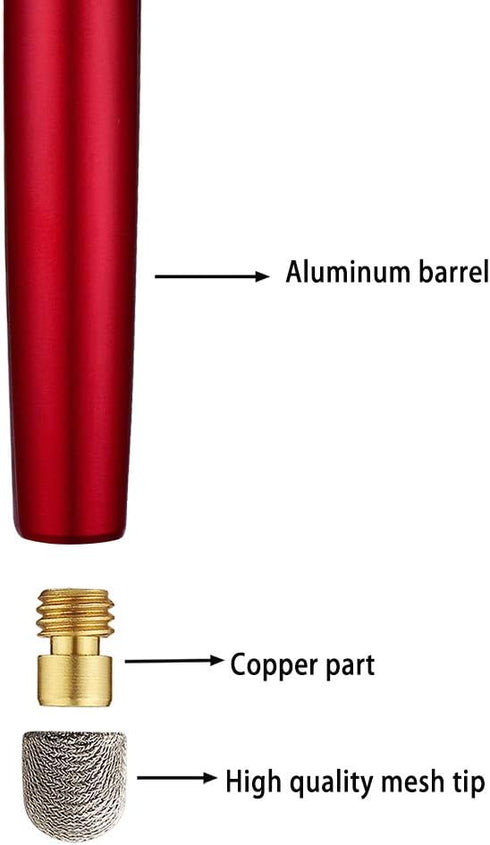 Slim Waist Stylus Pens for Touch Screen, Compatible with iPad, iPhone, Kindle Fire + 8 Extra Replaceable Hybrid Fiber Tips (Black,Silver,Blue, Red...