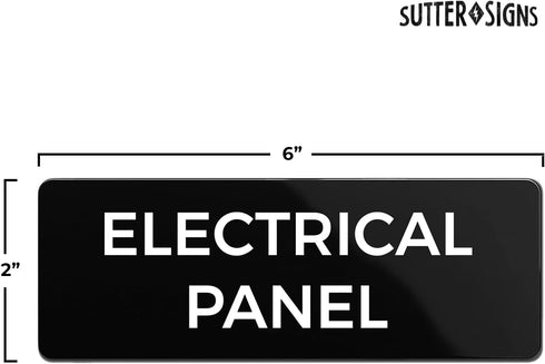Electrical Panel Sign, Durable ABS Plastic with Full Adhesive Backing, Sign for Door or Wall, 2x6"...