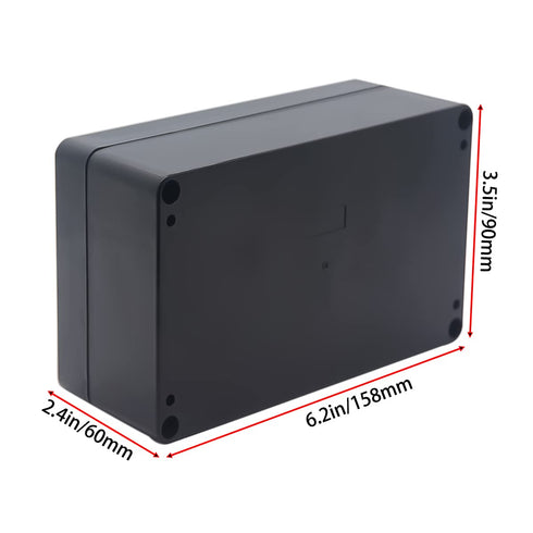 Watertight Junction Box, IP67 Waterproof Project Box Durable ABS Plastic Electronic Enclosure Case for DIY Electrical Project Black 6.22" x 3.54" ...