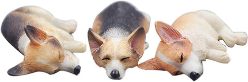 Fewo 6-Cavity Sleeping Dog Corgi and French Bulldog Silicone Mold for Fondant Chocolate Candy Gum Paste Polymer Clay Resin Kitchen Baking Sugar Cr...
