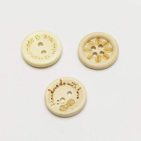 Libiline 150pcs of 15 Styles in Box New Wood Button Craft Clothe Sewing Decor … (Mix, 20mm(3/4"))...
