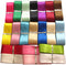 Chenkou Craft 1"(25mm) 20Yards Single Face Solid Satin Polyester Ribbon 20 Colors Assorted Bulk Lots Mix (1", Mix)...