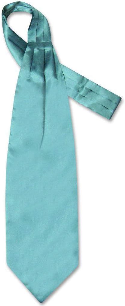 Biagio ASCOT Solid TURQUOISE AQUA BLUE Color Cravat Men's Neck Tie...