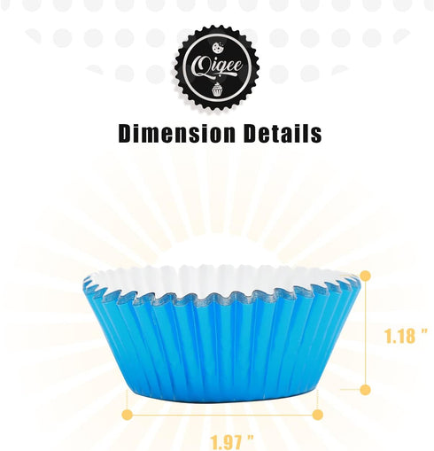 qiqee 500pcs Foil Cupcake Liners For Baking Standard Size Thick ? Sturdy Oil Resistance, 10 Color Baking Cups Muffin Liners Paper(Standard Size 2i...