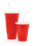 G.E.T. SC-32-SET-R Red 32 oz. Reusable Plastic Tumbler Set, 1 Count (Pack of 1)...