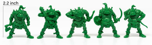 Creature Mini Action Figure Playset- Orcs Mutants 2 ? Fantasy Figures - XL 1/32nd Scale DND 5 pcs Characters Accessories RPGs and Soldiers...
