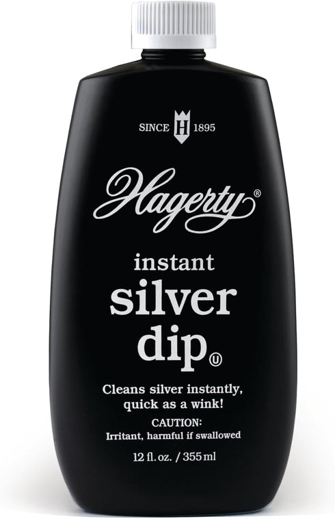 Hagerty Instant Silver Dip - Silver Cleaner and Heavy Tarnish Remover for Silverware, Sterling Jewelry, And All Silver Objects - Fast Acting, Made...