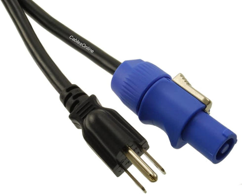 CablesOnline, 6ft 16-AWG Stage Lighting Fixture 3-Prong NEMA 5-15P to Powercon-Compatible AC Power Cable, PC-K606C...