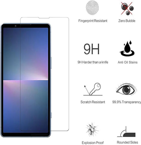 [2 PCS Screen Protector for Sony Xperia 5 V Tempered Glass Protective Film 9H-Hardness Anti-Scratch No-Bubble Case Friendly (HD Clear)...