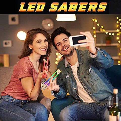 LIGHTSABER CHOPSTICKS LIGHT UP STAR WARS LED Glowing Light Saber Chop Sticks REUSABLE Sushi Lightup Sabers Removable Handle Dishwasher Safe 8 Colo...