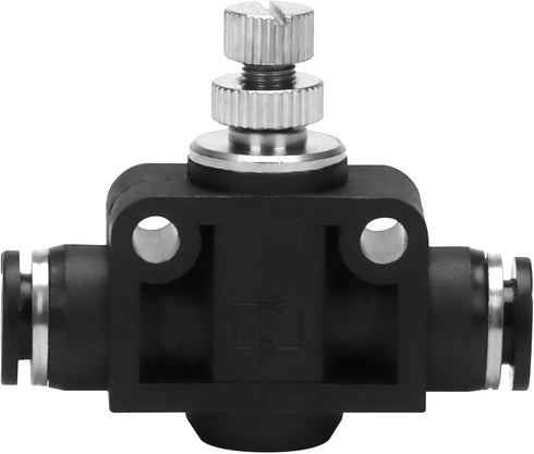 Air Flow Control Valve - 1/4" Tube OD x 1/4" Tube OD Straight Union Pneumatic Push to Connect Speed Regulator Valve (Pack of 1)...