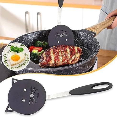 Nylon Turner Non Scratch Spatulas Turner Cat Kitchen Spatula Heat Resistant for Nonstick Cookware Cooking Utensil for Egg Pancake Steak Fish and M...