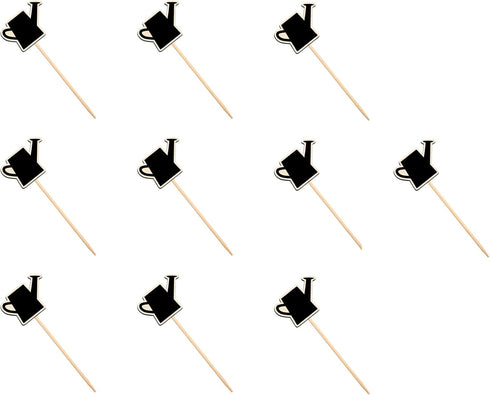 10 Pcs Wood Chalkboard Signs Mini Wooden Plant Labels Creative Black Board Plant Markers for Seed Potted Herbs Flowers Vegetables...