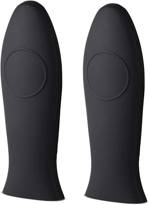 Silicone Hot Handle Holder Non-Slip Pot Iron Grip Sleeve Cover for Kitchen Home (Black)...