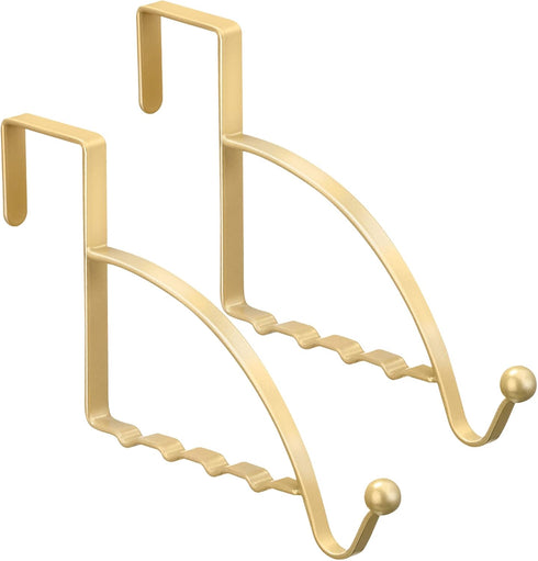 Hotop 2 Pcs Over The Door Hooks Over Door Hanger Sturdy Valet Hooks Mounted Hanging Storage Organizer Rack for Clothes Coats Towels Hats Scarves P...