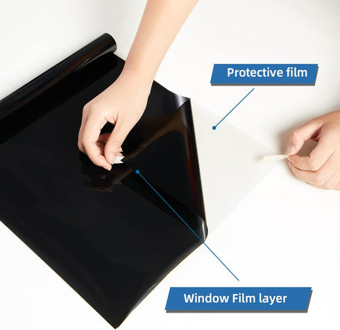 Heat Control Window Film, Window Tint Sun Blocking Blackout and UV Protection, one-Way Privacy Mirror Reflective Film,Explosion-Proof Premium PET ...