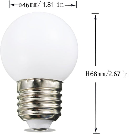 Night Light Bulb 1 Watt LED Low Watt Bulbs E26 E27 Standard Base Daylight White 6000K Not Dimmable G45 Energy Saving Light Bulbs 10W Equivalent fo...