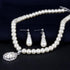 Wekicici Bridal Necklace Earrings Bracelet Set Ivory Teardrop Pearl Wedding Set, Matching Bridal Necklace & Earrings for Women, white...