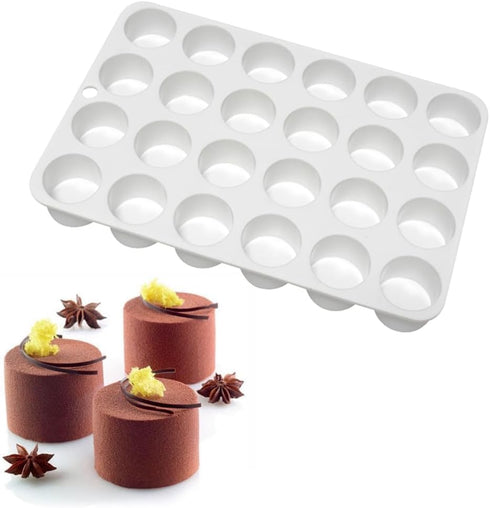 24 Cavity Cylinder Silicone Cake Mold For Cookies Making 3D Handmade Kitchen Reuse Baking Tools Decorating Mousse (B_ Cylinder)...
