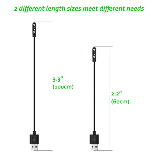 Charger for Wyze Watch, 2Pcs Replacement USB Charging Cable for Wyze Smart Watch 44mm 47mm (3.3 feet +2.2 feet)...