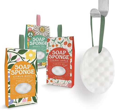 Studio Oh! Plaid Blossoms Body Soap Sponge, Wildflowers 2-in-1 Body Wash Infused Shower and Bath Sponge, Up to 40 Washes...