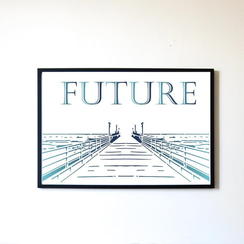 Beach Bridge Scenery Stencil Splicing Patterns 21×7.6inch Large Ocean Bridge Stencils with Paint Brush Summer Sea Landscape 11.7×8.3inch Templates...